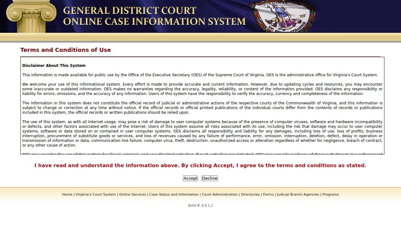 Hampton City warrant search through the official GDC case system